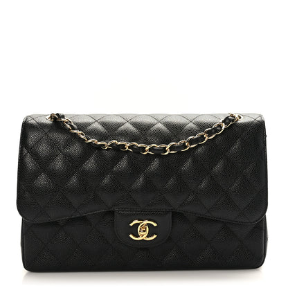Chanel Caviar Quilted Jumbo Double Flap Black 1 of 9