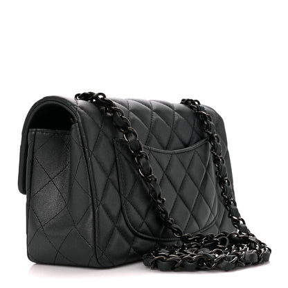 Chanel Lambskin Quilted Mini Rectangular Flap So Black 3 of 12
