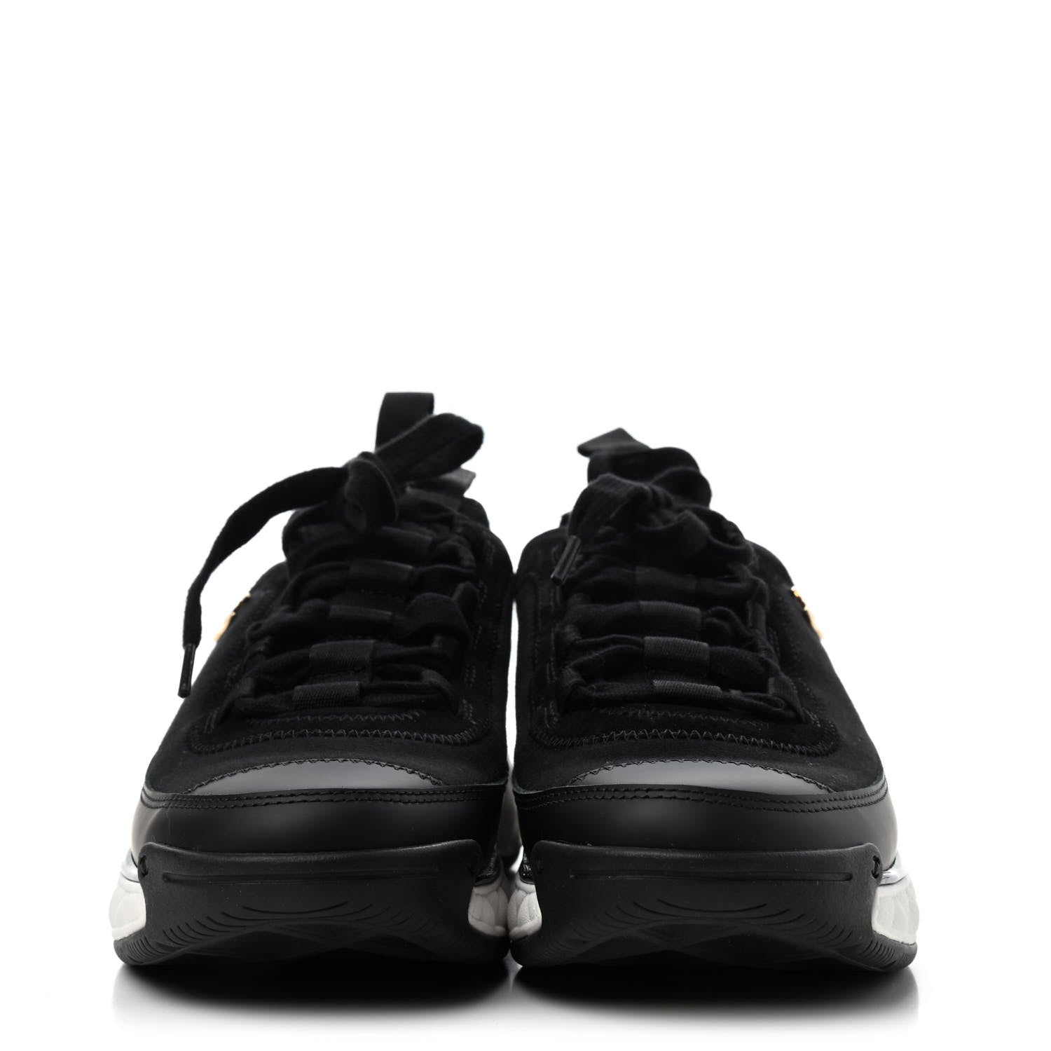Chanel Velvet Calfskin Mixed Fibers CC Sneakers 37 Black 2 of 4