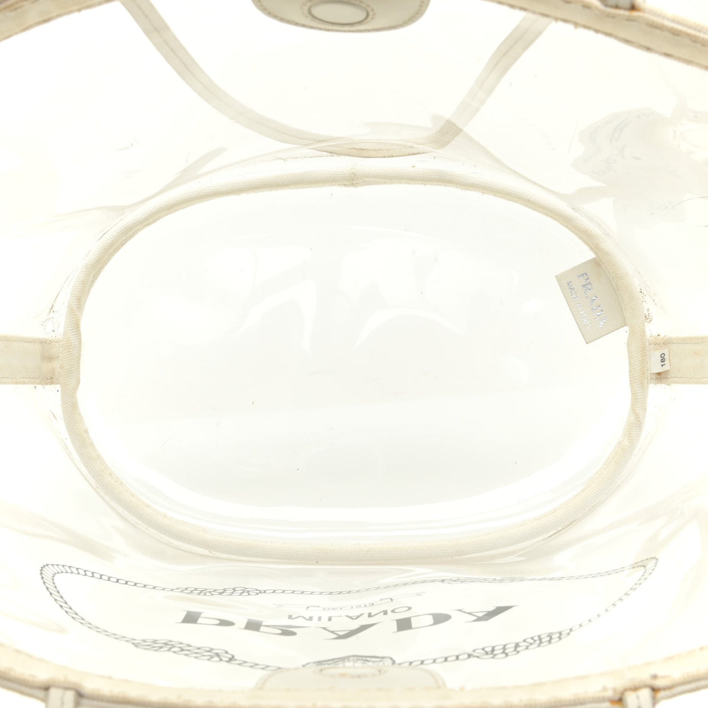Plexiglass Calfskin Small Shopper Tote White