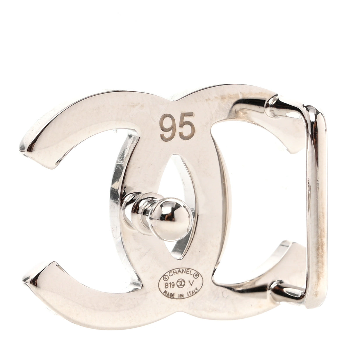 Chanel Calfskin CC Skinny Reversible Belt 95 38 Black Burgundy 7 of 7