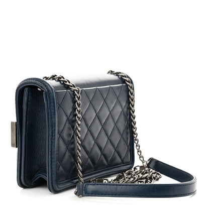 Chanel Plexiglass Lambskin Mini Boy Brick Flap Blue 3 of 13