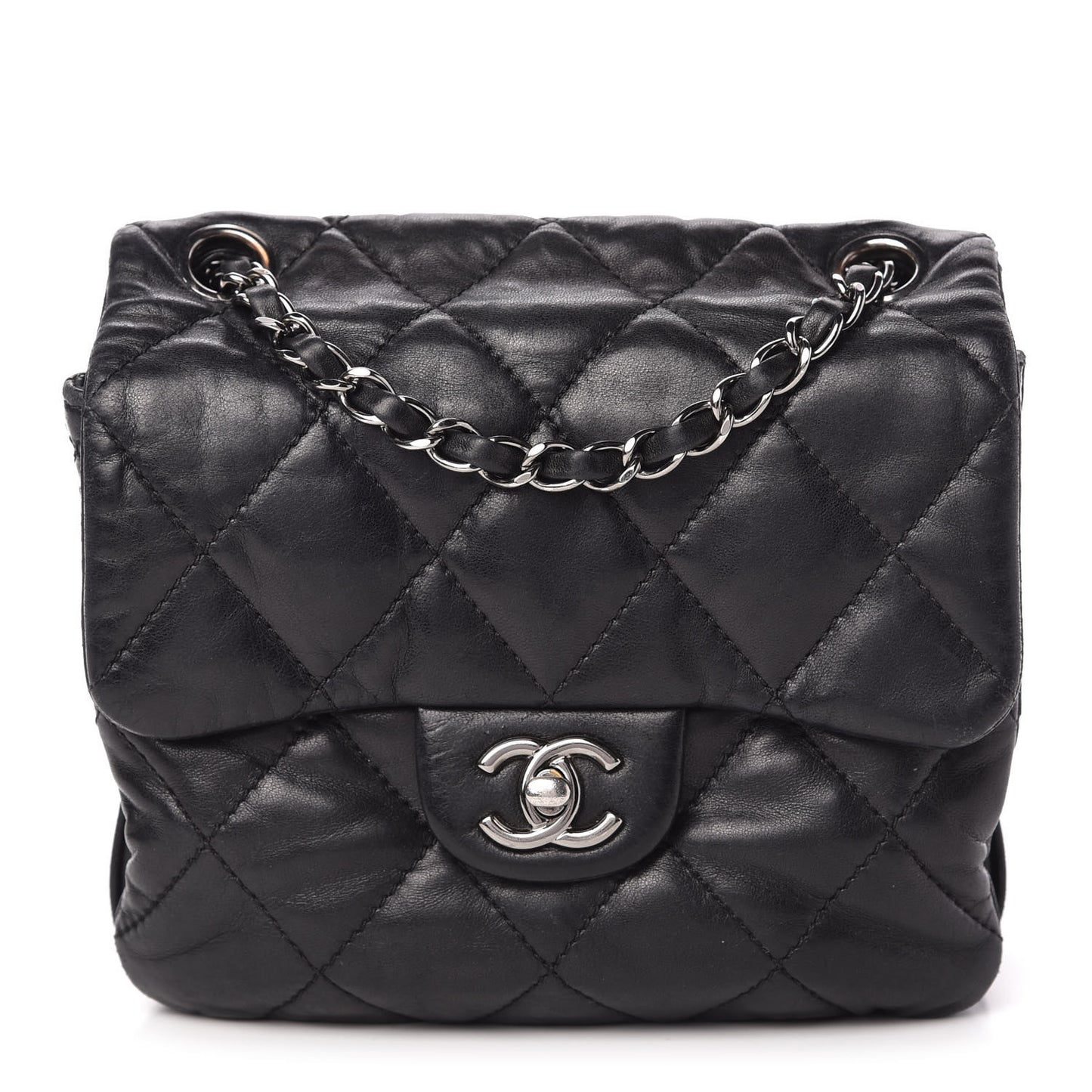 Lambskin Quilted Mini Chanel 3 Flap Black