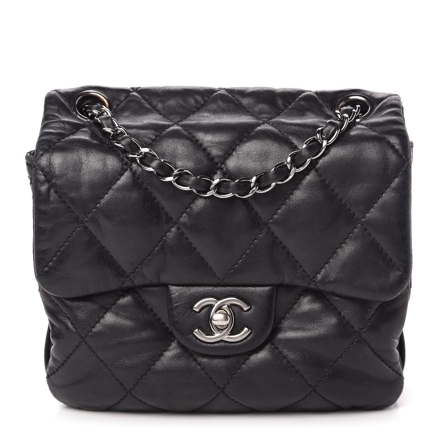 Chanel Lambskin Quilted Mini Chanel 3 Flap Black 1 of 10