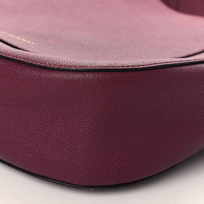 Burberry Soft Grain Calfskin Bi-Color Small Elmstone Hobo Dark Plum 9 of 9