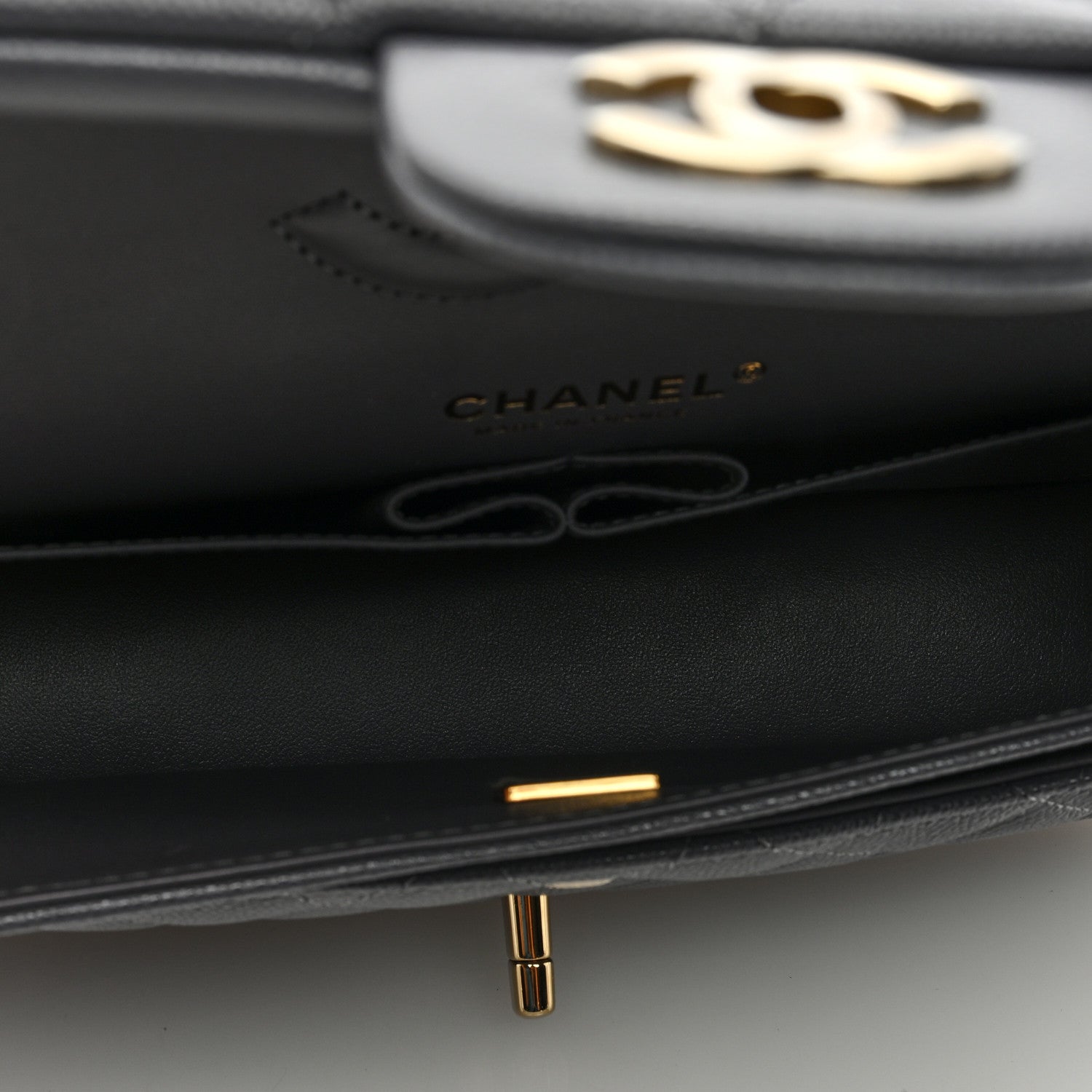 Chanel Caviar Quilted Medium Double Flap Dark Grey 5 of 9