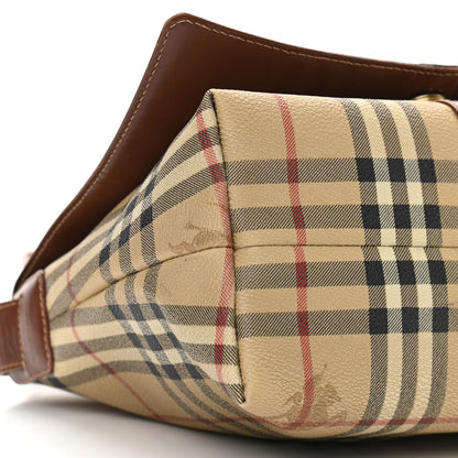 Burberry Haymarket Check Crossbody Messenger Bag Tan 8 of 14