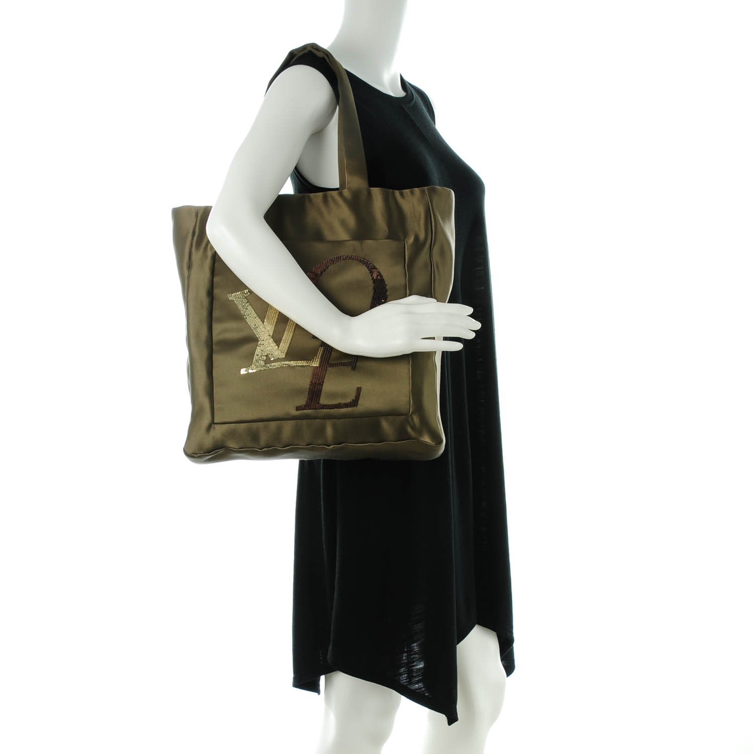 Louis Vuitton Satin Sequin Thats Love LVOE Tote Kaki 2 of 7