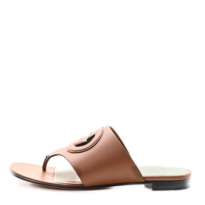 Gucci Sierra Calfskin Interlocking G Cut Out Thong Sandals 40 Cuir 1 of 10