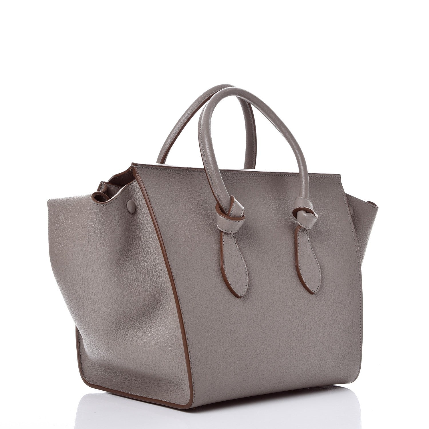 Celine Crisped Calfskin Small Tie Knot Tote Medium Grey 3 of 9