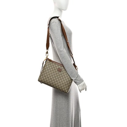 Gucci GG Supreme Monogram Azalea Calfskin Retro Interlocking G Wristlet Messenger Bag Beige Ebony Brown Sugar 2 of 11