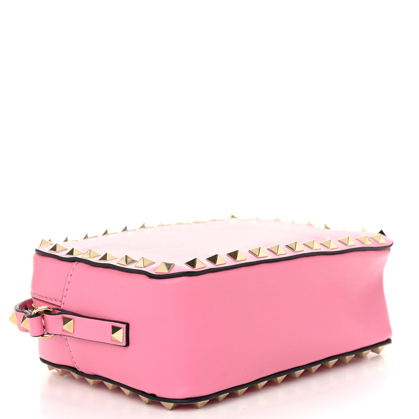 Calfskin Rockstud Camera Crossbody Bag Pink