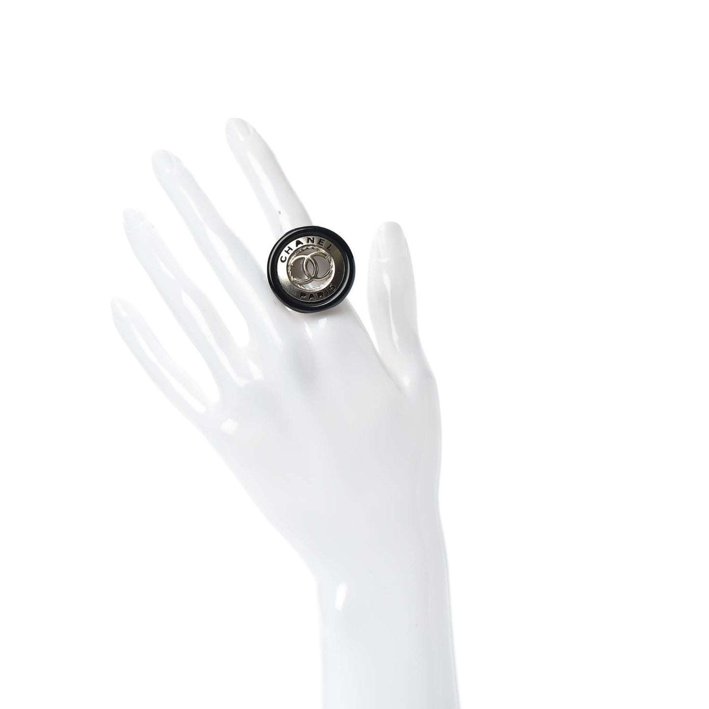Enamel CC Paris Ring 6.5 Black