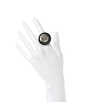 Chanel Enamel CC Paris Ring 6.5 Black 2 of 6