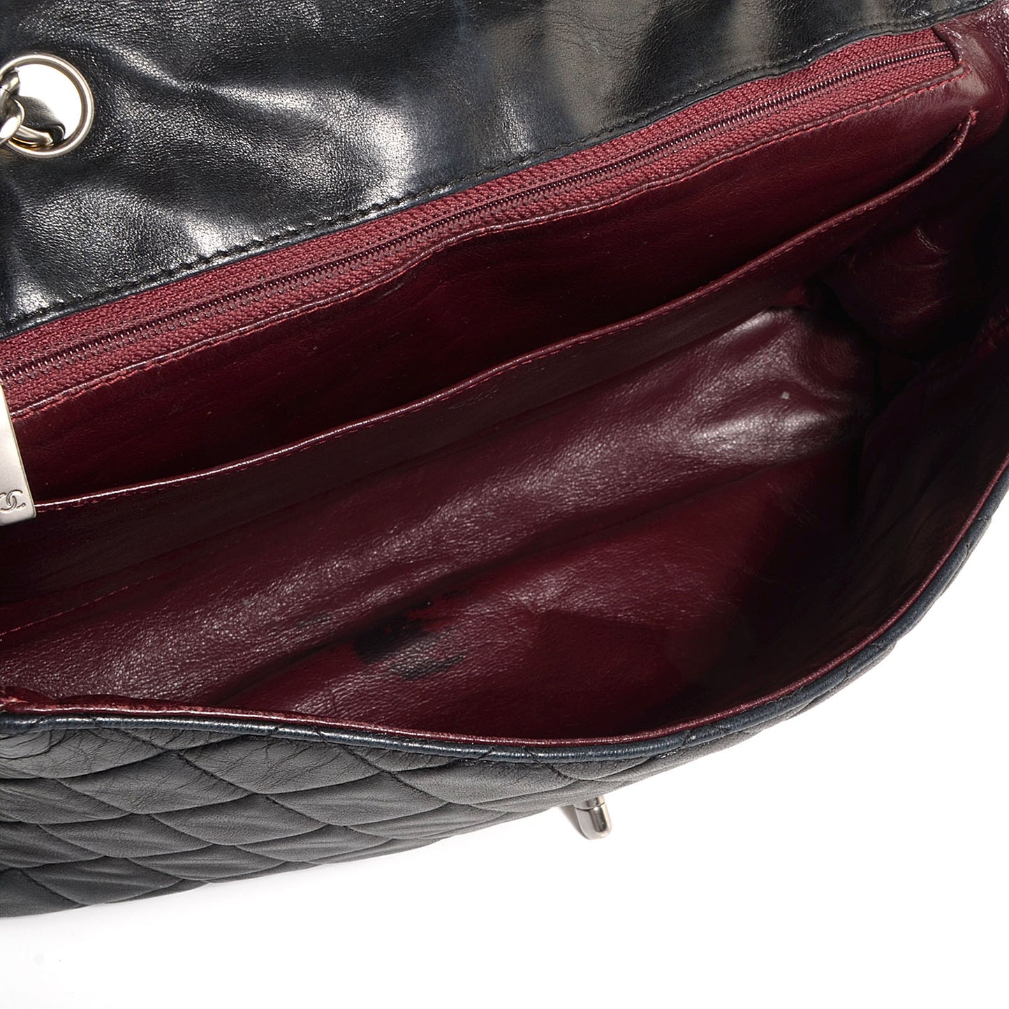Lambskin Quilted Jumbo Single Flap Black