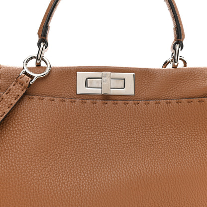 Fendi Cuoio Romano Selleria Bi-Color Medium Peekaboo Iconic Satchel Mou Deserto 8 of 16