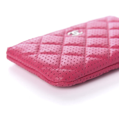 Chanel Perforated Lambskin Quilted Small Cosmetic Case Pink 6 of 11