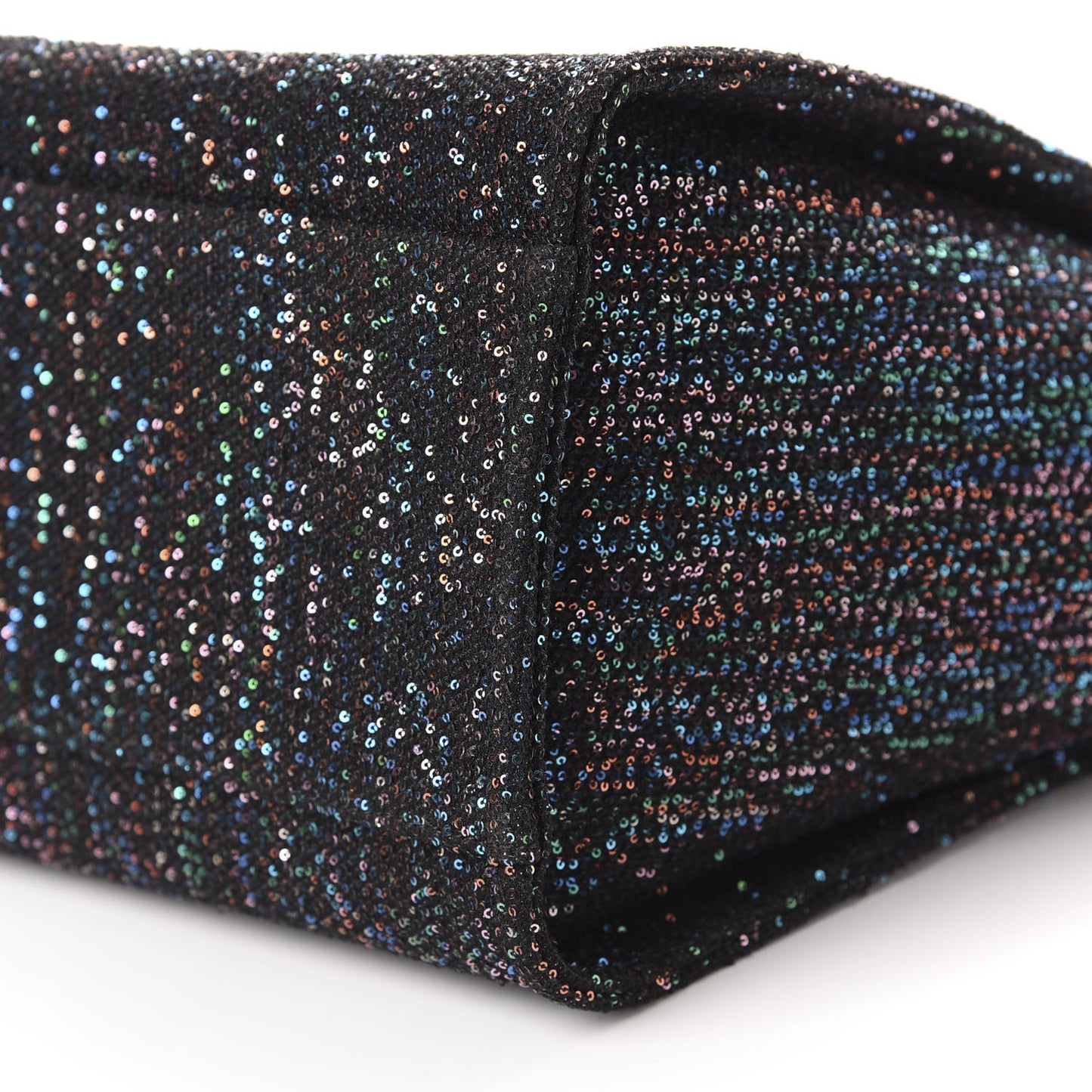 Calfskin Sequin Medium Deauville Tote Black