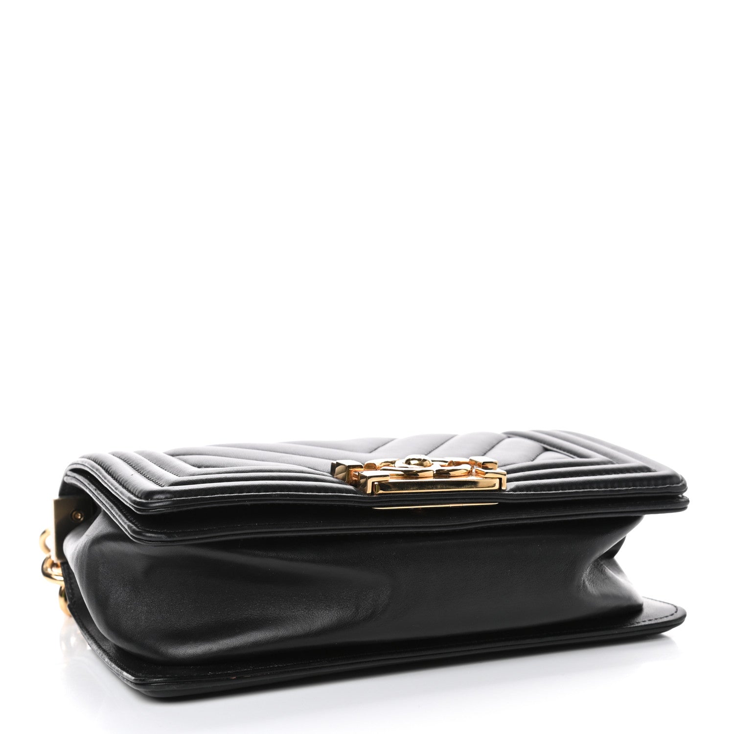 Chanel Calfskin Chevron Quilted Small Boy Flap Black 3 of 4