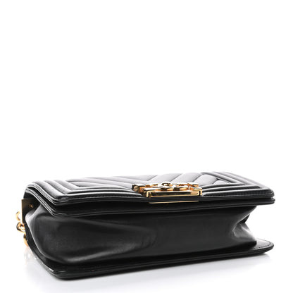 Chanel Calfskin Chevron Quilted Small Boy Flap Black 3 of 4