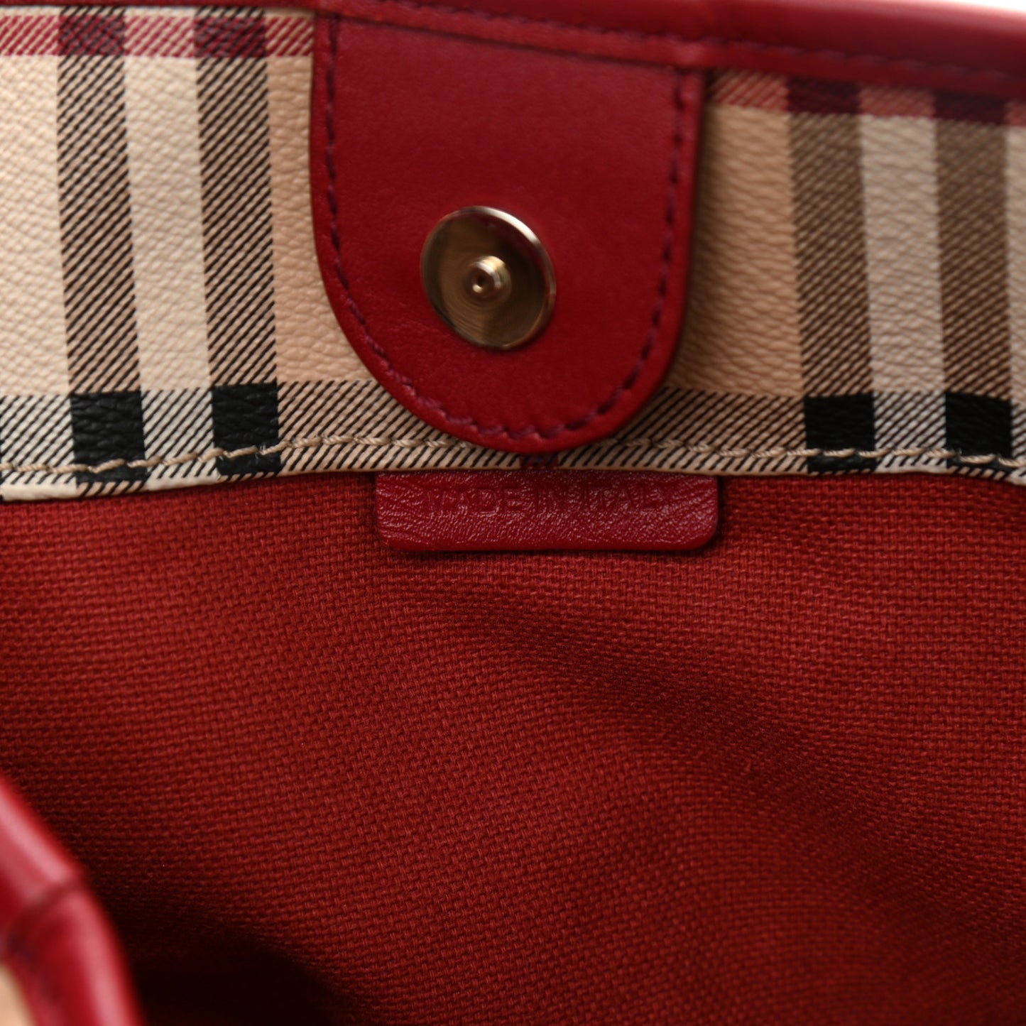 Haymarket Check Small Canterbury Tote Military Red