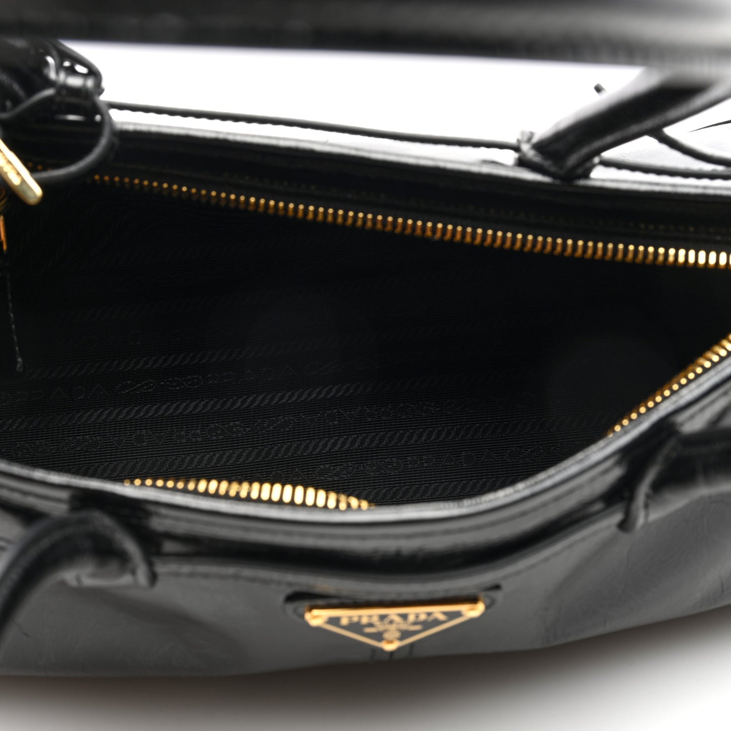 Shiny Nappa Medium Shoulder Bag Black