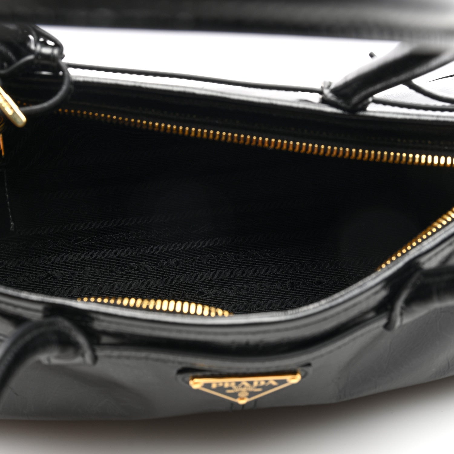 Prada Shiny Nappa Medium Shoulder Bag Black 5 of 9