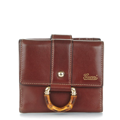 Gucci Calfskin Bamboo D Ring Compact Wallet Brown 1 of 8
