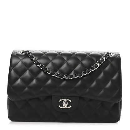 Chanel Lambskin Quilted Jumbo Double Flap Black 1 of 11