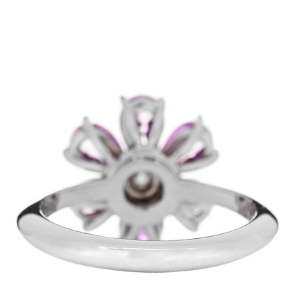 Harry Winston Platinum Diamond Pink Sapphire Forget-Me-Not Flower Ring 49 4.75 4 of 7