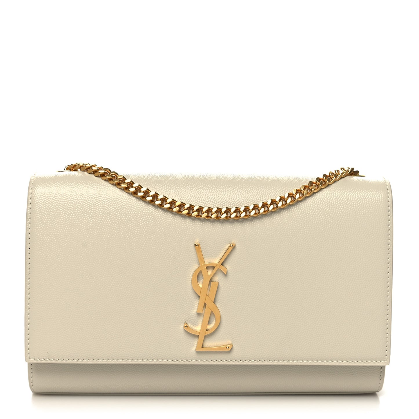 Grain De Poudre Medium Monogram Kate Satchel Crema Soft