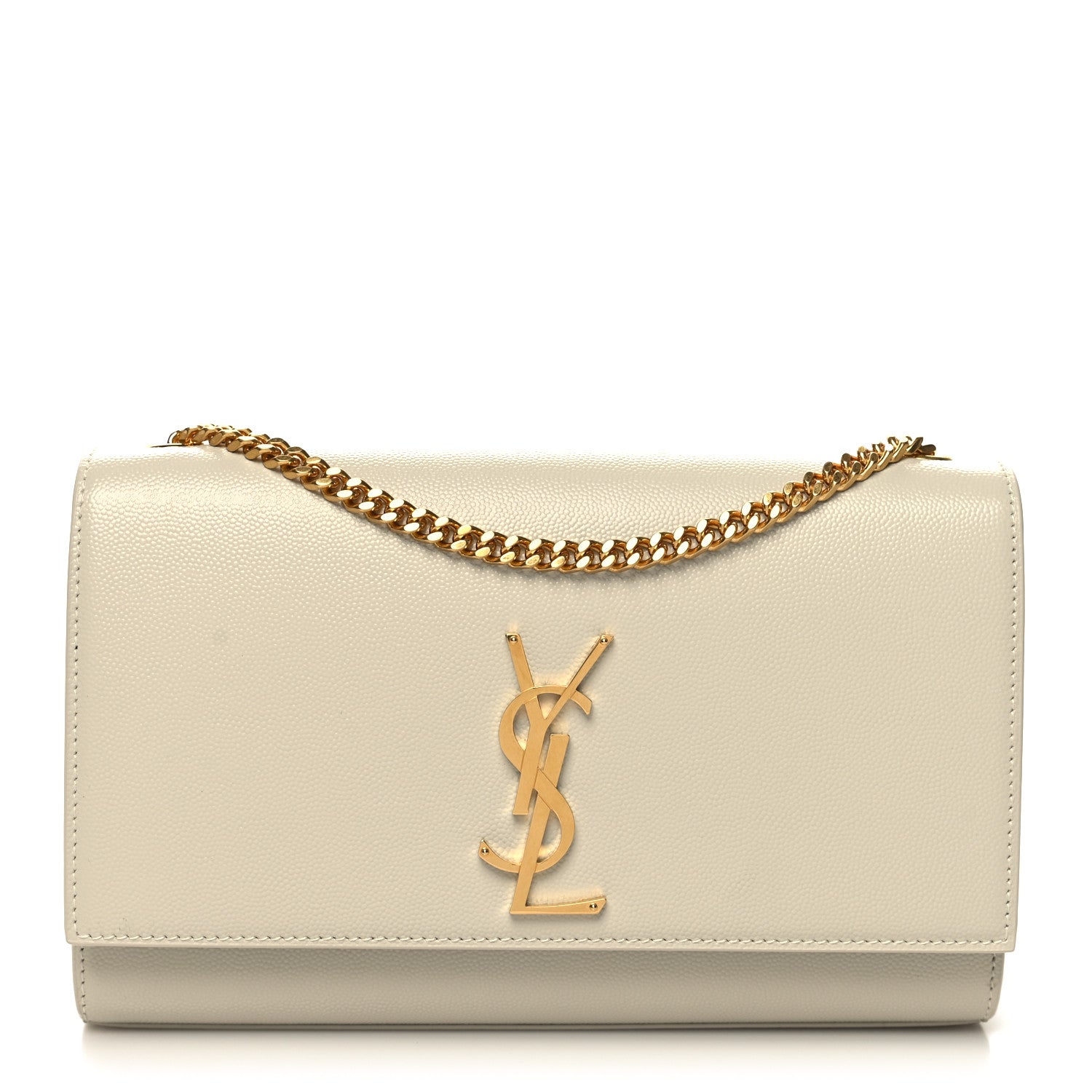 Saint Laurent Grain De Poudre Medium Monogram Kate Satchel Crema Soft 1 of 10