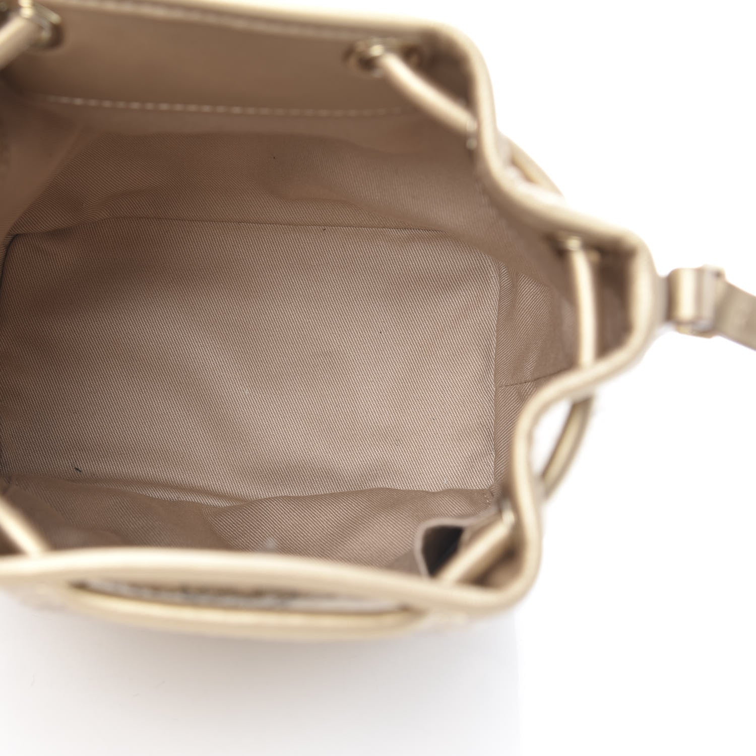 MCM Metallic Visetos Zoo Rabbit Drawstring Bucket Bag Berlin Gold 6 of 11