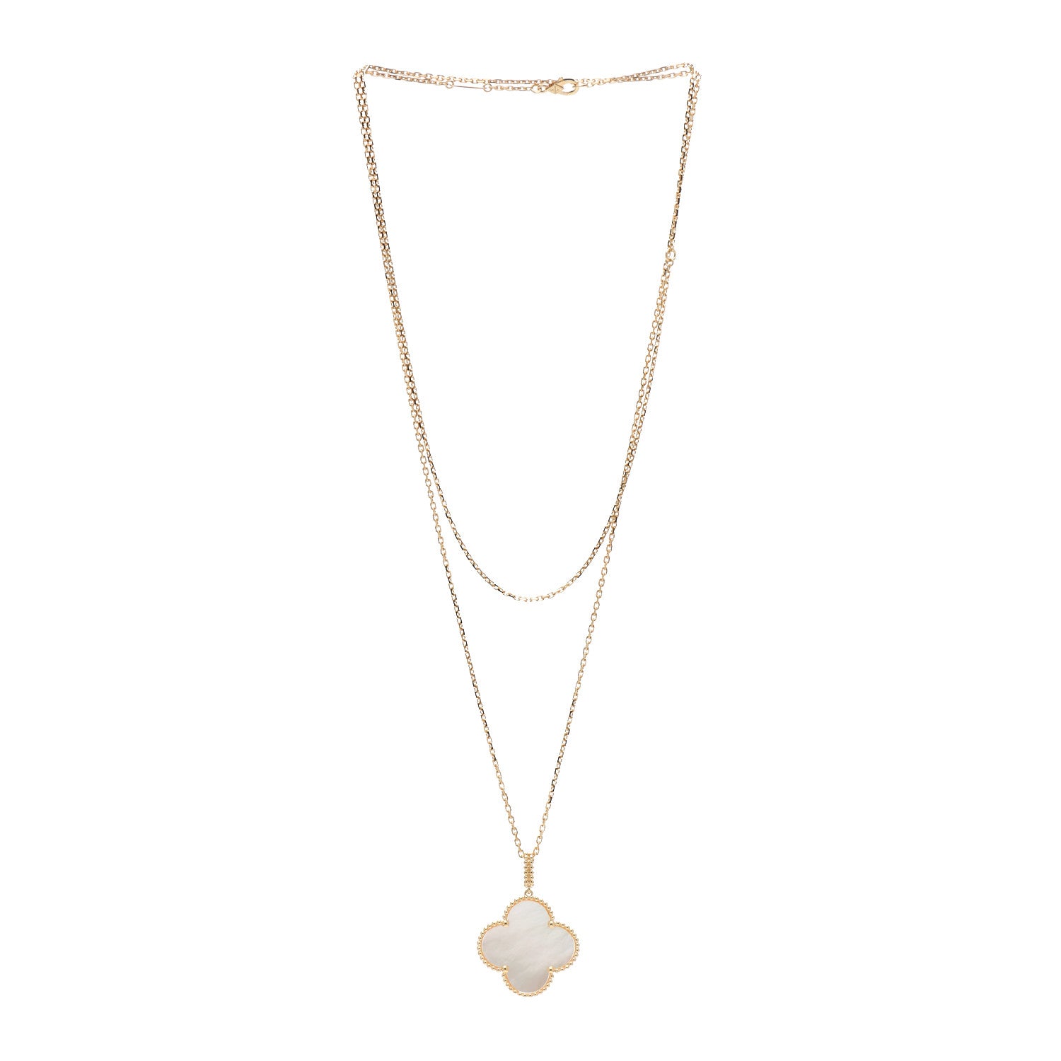 Van Cleef & Arpels 18K Yellow Gold Mother of Pearl Magic Alhambra Long Necklace 3 of 6