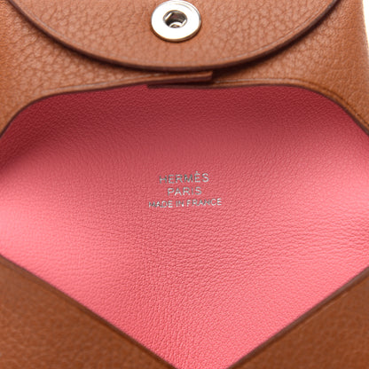 Hermes Barenia Faubourg Bastia Verso Coin Purse Fauve Rose D'ete 6 of 7