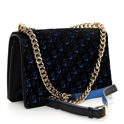 Christian Dior Velvet Oblique Medium Diorama Flap Bag Black Blue 3 of 10