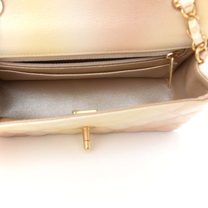 Chanel Metallic Goatskin Quilted Mini Rectangular Flap Gold 5 of 9