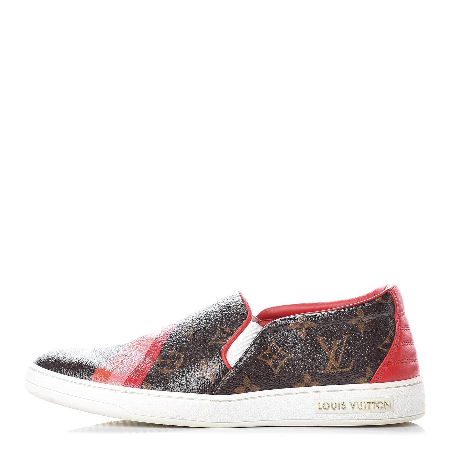 Monogram Frontrow Slip On Sneakers 37.5 Rouge