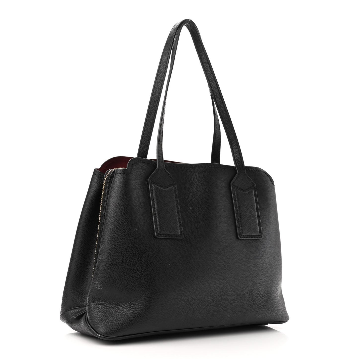 Pebbled Calfskin Editor Shopping Tote Black