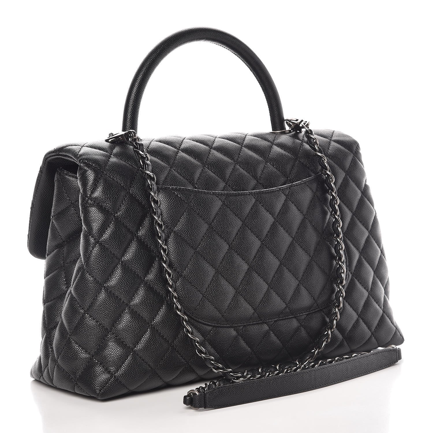 Chanel Caviar Quilted Medium Coco Handle Flap Black 4 of 10
