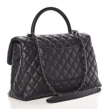 Chanel Caviar Quilted Medium Coco Handle Flap Black 4 of 10