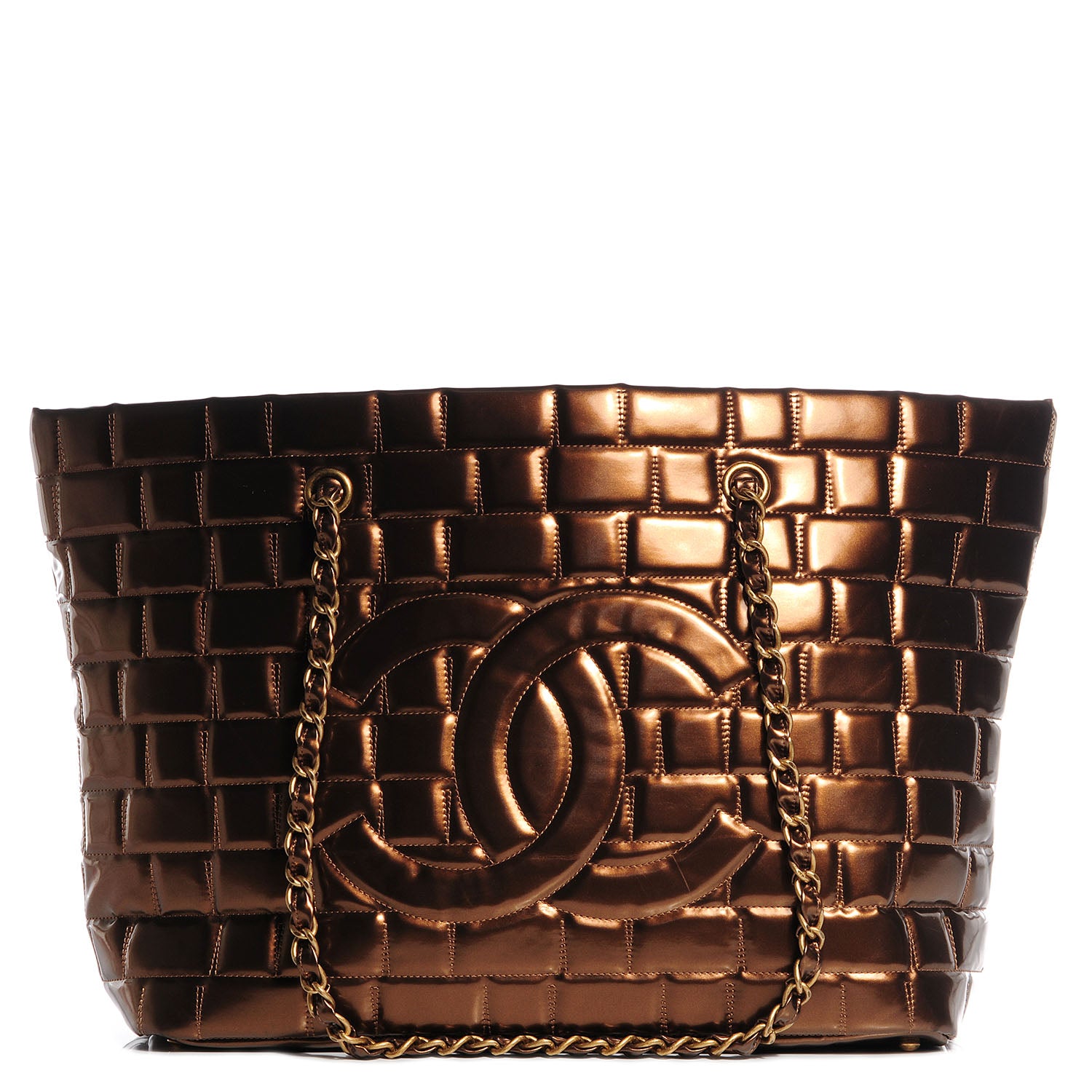 Chanel Vinyl Quilted Large Frozen Tote Bronze 1 of 7