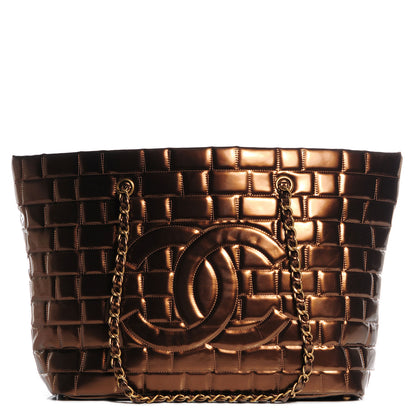 Chanel Vinyl Quilted Large Frozen Tote Bronze 1 of 7