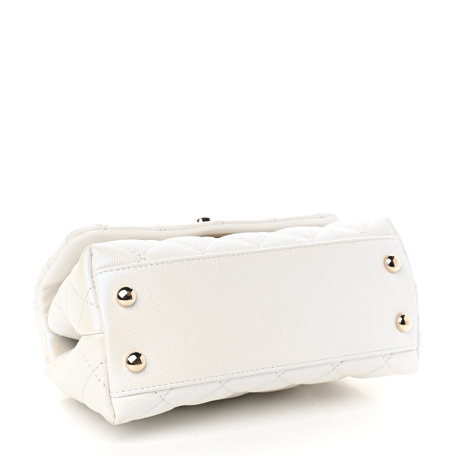 Chanel Iridescent Caviar Quilted Extra Mini Coco Handle Flap White 4 of 10
