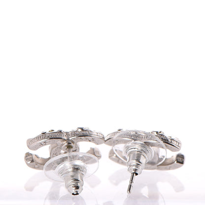 Chanel Crystal CC Earrings Silver 3 of 7