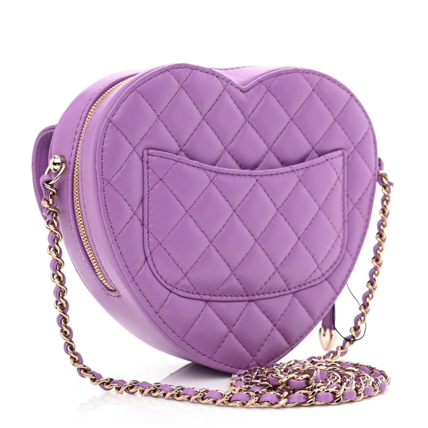 Chanel Lambskin Quilted CC In Love Heart Bag Purple 3 of 11
