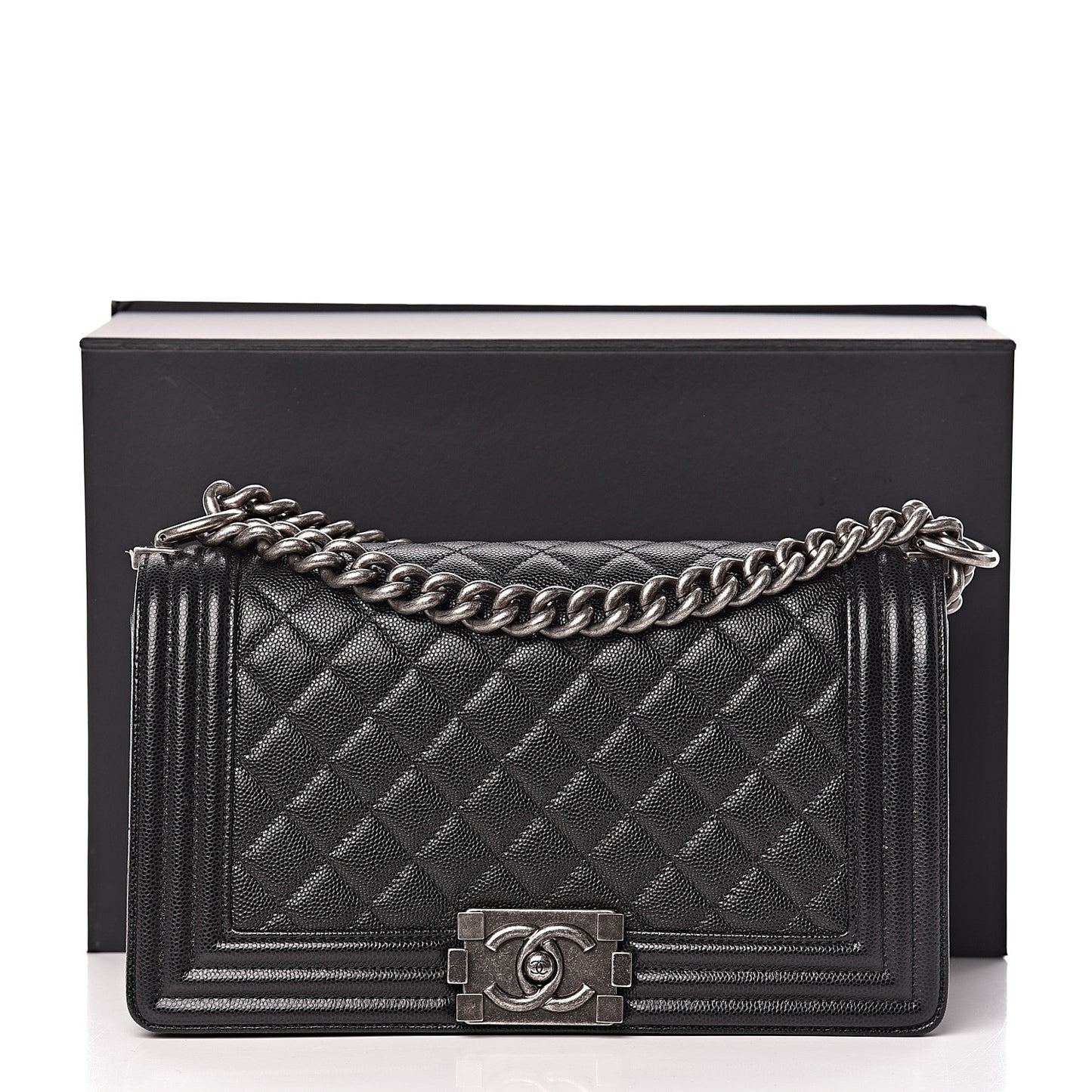 Caviar Quilted Medium Boy Flap Black