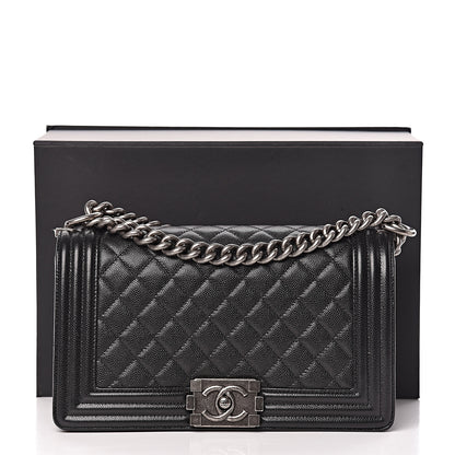 Chanel Caviar Quilted Medium Boy Flap Black 13 of 13