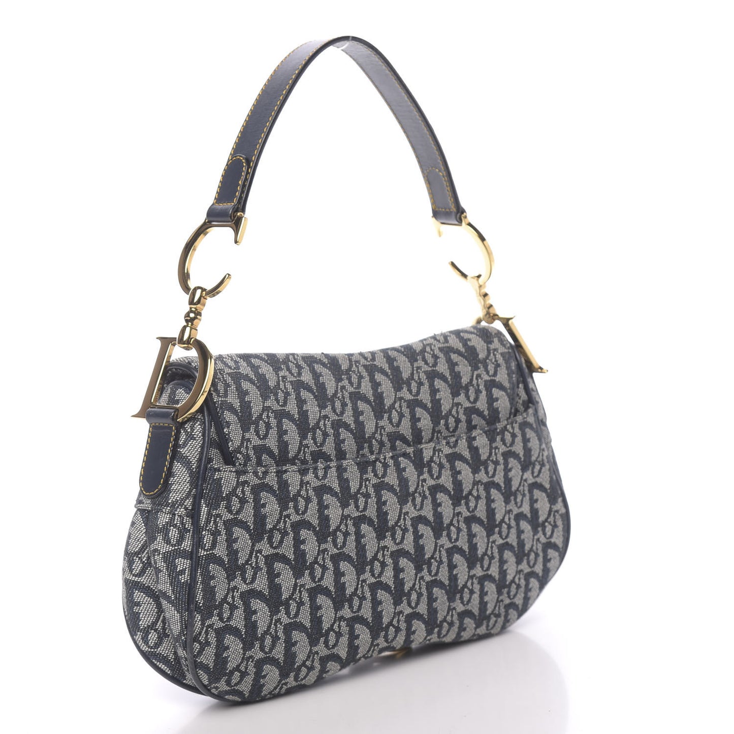 Monogram Double Saddle Bag Navy Blue