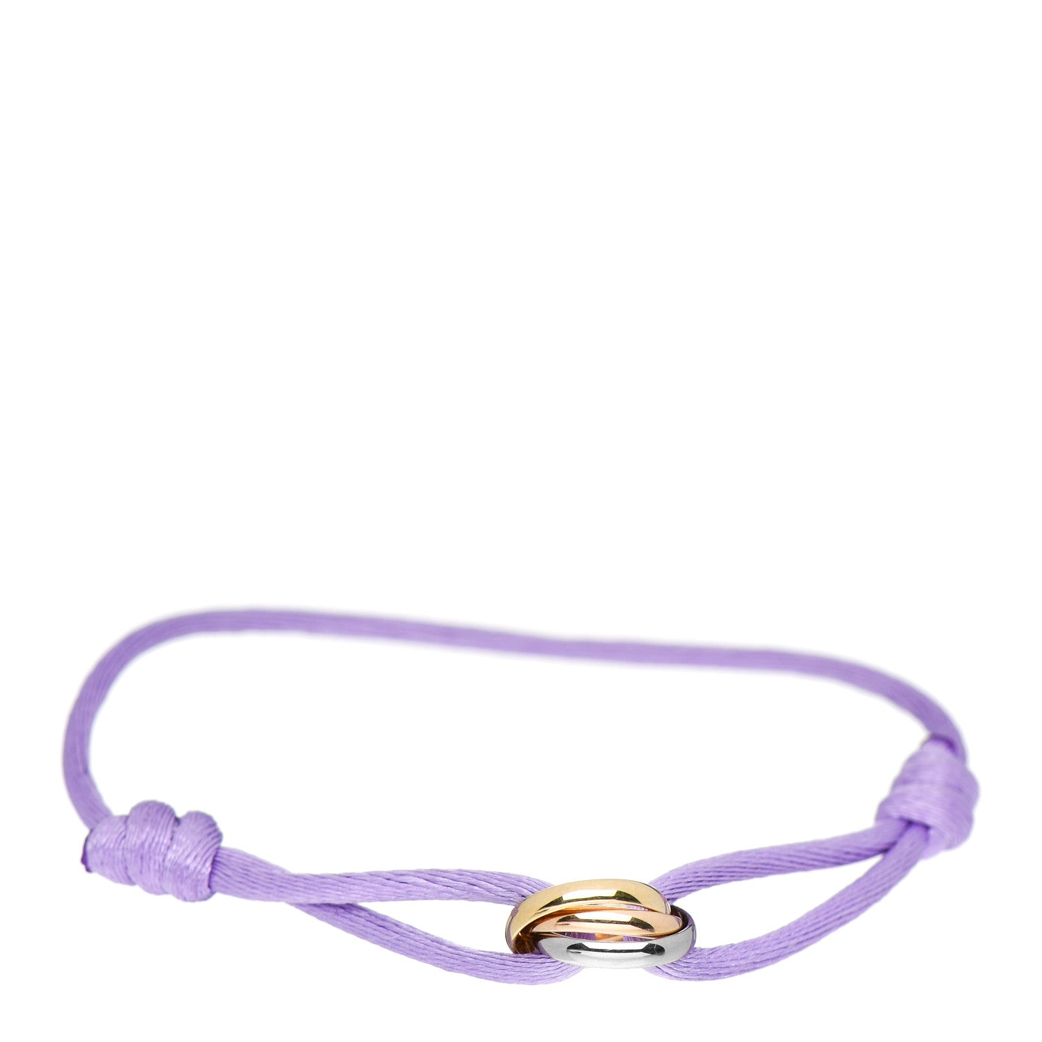 Cartier 18K Pink Yellow White Gold Trinity Adjustable Cord Bracelet Lilac 1 of 4